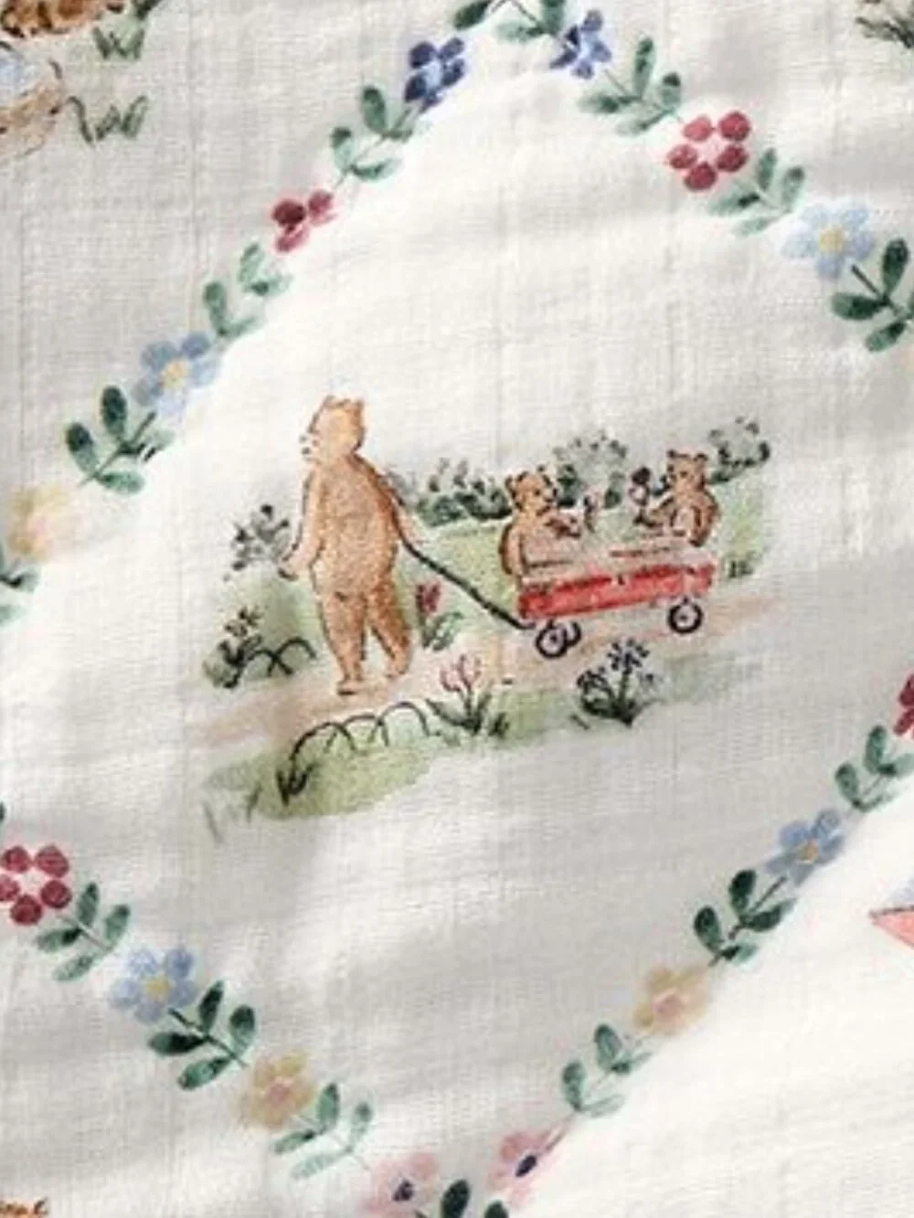 Riley Sheehey Menagerie in the Park Bears Organic Crib Sheet; Blanket & Rattle